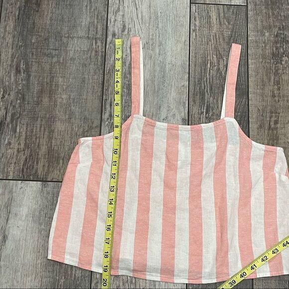 Abound Peach / Pink and White Vertical Striped Cropped Tank Size Small - Picture 11 of 11